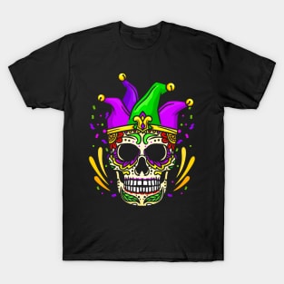 Sugar Skull Mardi Gras Apparel Men Women Kids T-Shirt